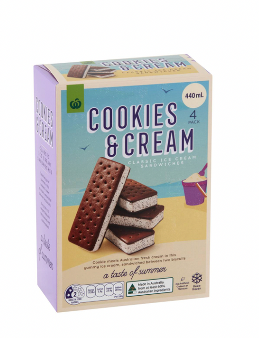 Freeze-Dried Cookies and Cream Ice Cream Sandwich