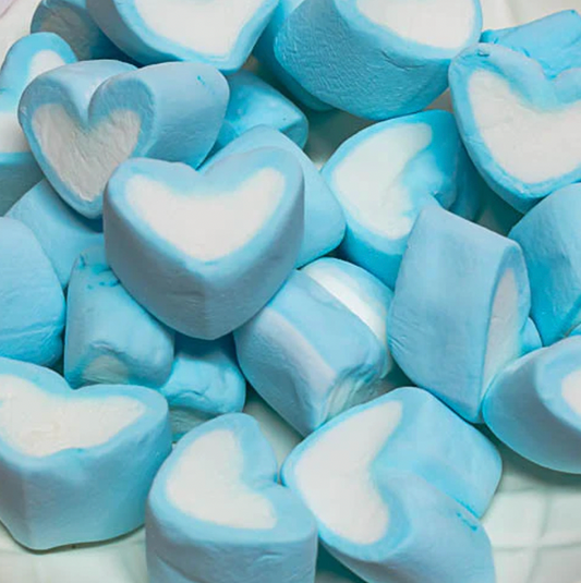 Marshmallow - Blue Heart Pouch