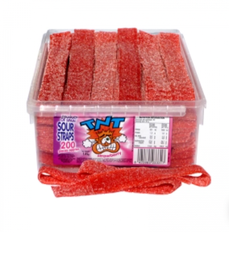 TNT Sour Straps Strawberries Pouch