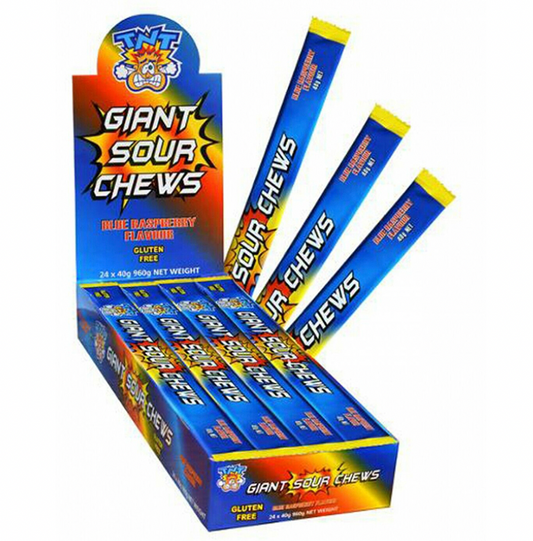 TNT Giant Sour Chews Blue Raspberry